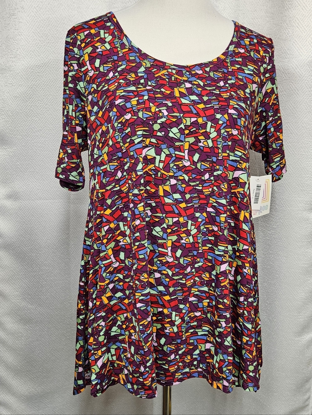 LuLaRoe Perfect T Shirt Multicolor Abstract Mosaic Print Top Small